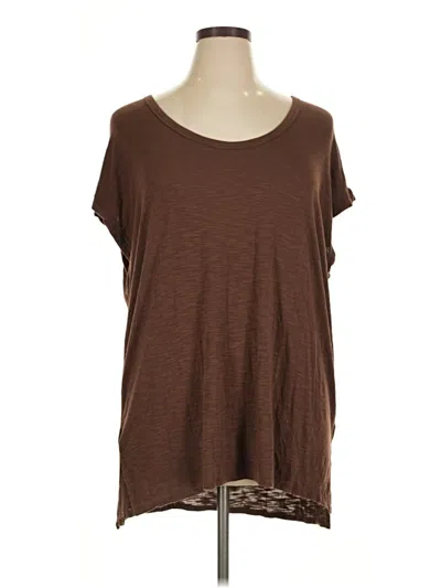 Pre-owned Old Navy Short Sleeve Top Brown Scoop Neck Tops