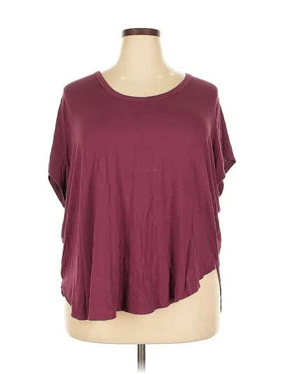 Pre-owned Old Navy Short Sleeve Top Burgundy Scoop Neck Tops