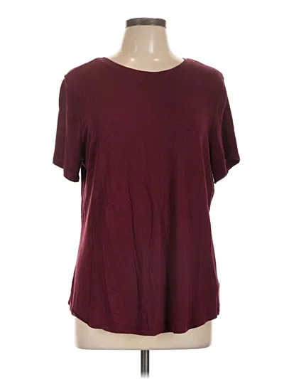 Pre-owned Old Navy Short Sleeve Top Burgundy Scoop Neck Tops