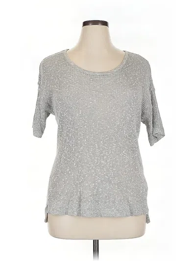Pre-owned Old Navy Short Sleeve Top Gray Scoop Neck Tops