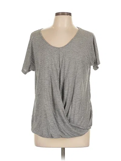 Pre-owned Old Navy Short Sleeve Top Gray Scoop Neck Tops