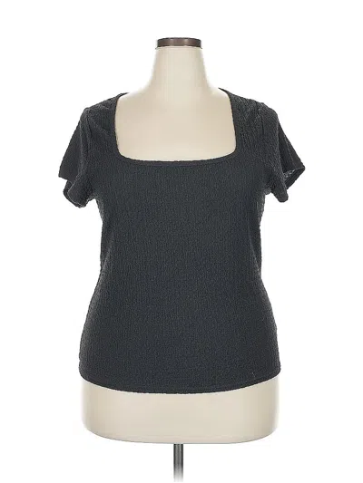 Pre-owned Old Navy Short Sleeve Top Gray Square Neckline Tops
