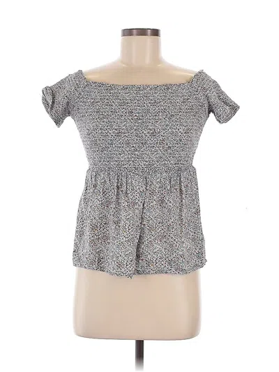 Pre-owned Old Navy Short Sleeve Top Gray Square Neckline Tops