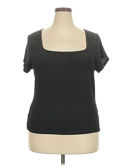 Pre-owned Old Navy Short Sleeve Top Gray Square Neckline Tops