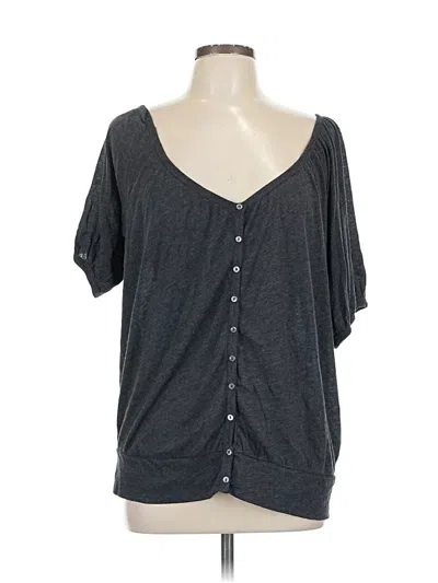 Pre-owned Old Navy Short Sleeve Top Gray Sweetheart Neckline Tops