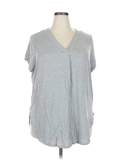 Pre-owned Old Navy Short Sleeve Top Gray V Neck Tops