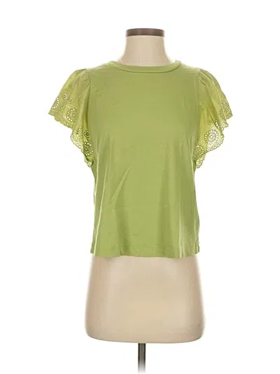 Pre-owned Old Navy Short Sleeve Top Green Keyhole Neckline Tops