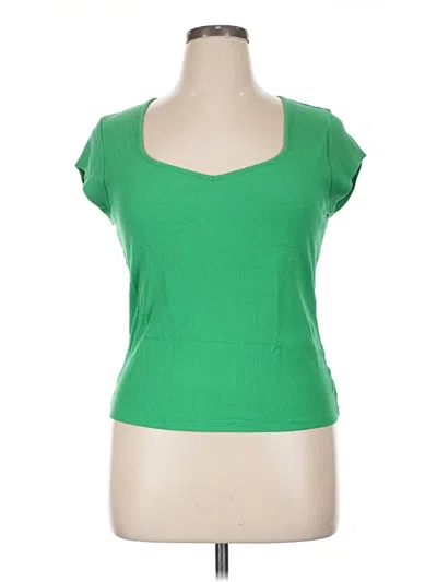 Pre-owned Old Navy Short Sleeve Top Green Scoop Neck Tops