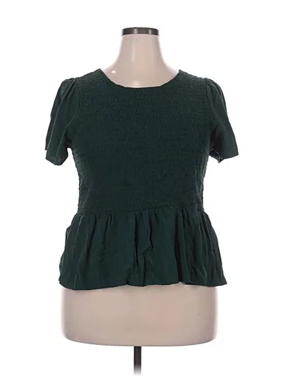 Pre-owned Old Navy Short Sleeve Top Green Sweetheart Neckline Tops