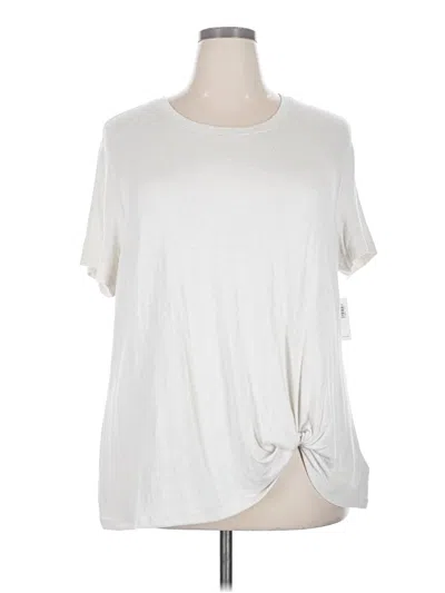 Old Navy Short Sleeve Top Ivory Crew Neck Tops