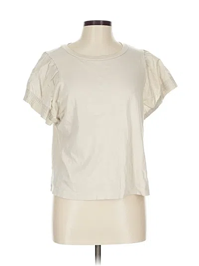 Pre-owned Old Navy Short Sleeve Top Ivory Keyhole Neckline Tops In White