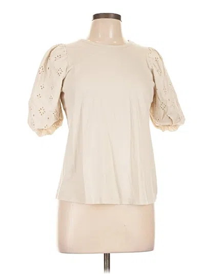 Pre-owned Old Navy Short Sleeve Top Ivory Mock Neckline Tops