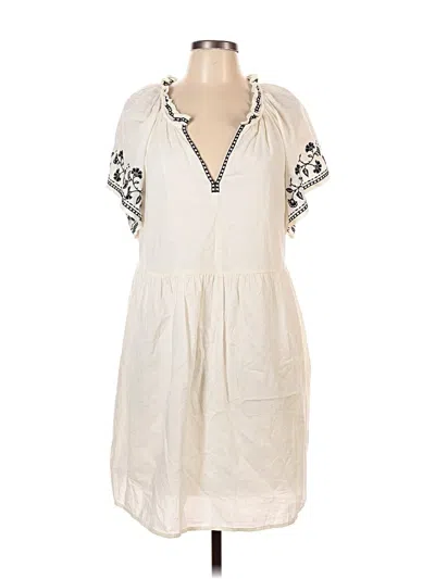 Pre-owned Old Navy Short Sleeve Top Ivory Plunge Neckline Tops In White