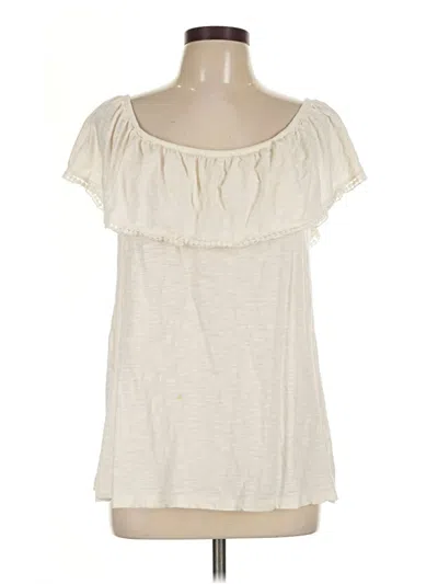 Pre-owned Old Navy Short Sleeve Top Ivory Ruffles Neckline Tops