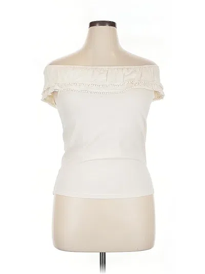 Pre-owned Old Navy Short Sleeve Top Ivory Strapless Neckline Tops In White