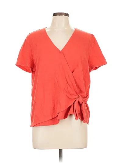 Pre-owned Old Navy Short Sleeve Top Orange V Neck Tops