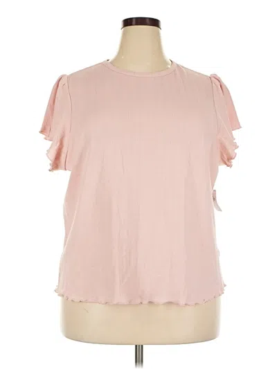 Old Navy Short Sleeve Top Pink Cold Shoulder Neckline Tops
