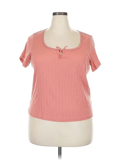 Pre-owned Old Navy Short Sleeve Top Pink Sweetheart Neckline Tops