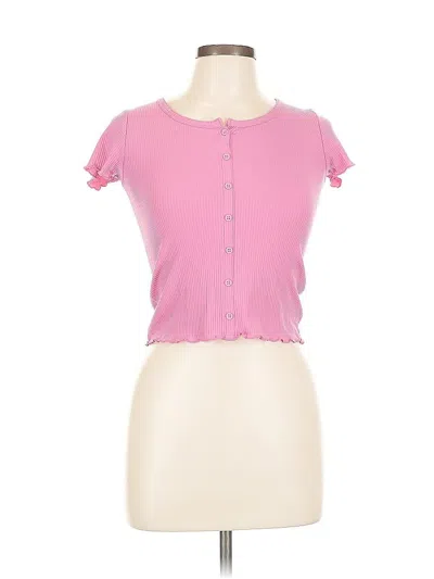 Pre-owned Old Navy Short Sleeve Top Pink Sweetheart Neckline Tops