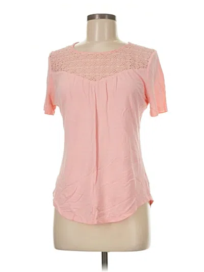 Pre-owned Old Navy Short Sleeve Top Pink Sweetheart Neckline Tops