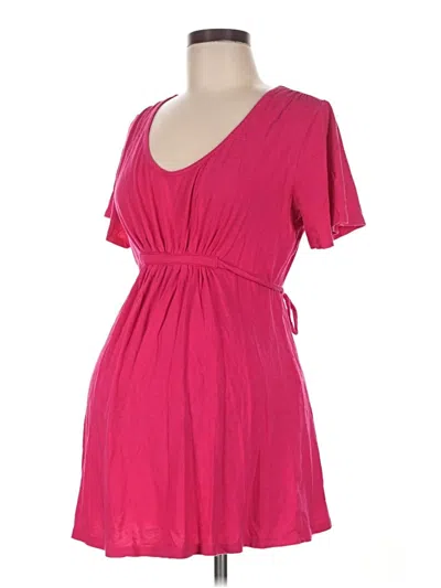 Pre-owned Old Navy Short Sleeve Top Pink Sweetheart Neckline Tops