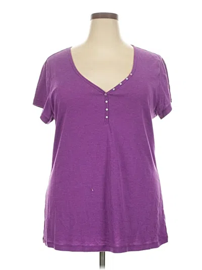 Pre-owned Old Navy Short Sleeve Top Purple Sweetheart Neckline Tops