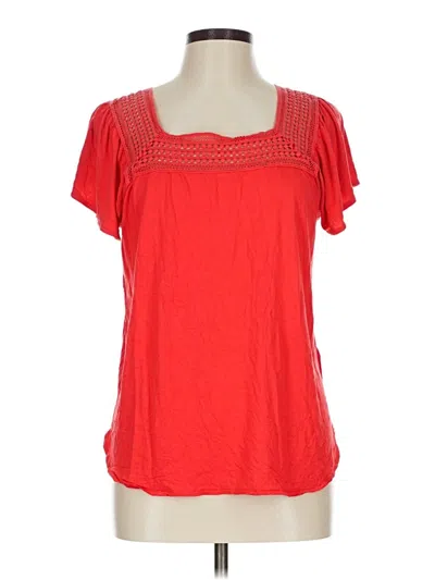 Pre-owned Old Navy Short Sleeve Top Red Scoop Neck Tops