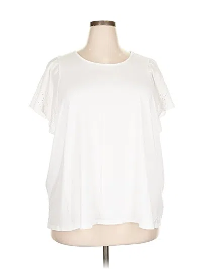 Pre-owned Old Navy Short Sleeve Top White Crew Neck Tops