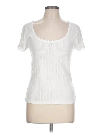 Pre-owned Old Navy Short Sleeve Top White Scoop Neck Tops