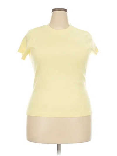 Pre-owned Old Navy Short Sleeve Top Yellow Mock Neckline Tops