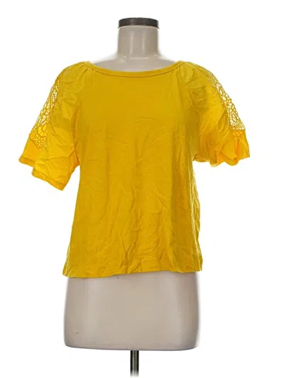 Old Navy Short Sleeve Top Yellow Square Neckline Tops