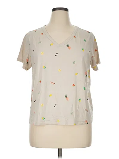 Pre-owned Old Navy Short Sleeve T-shirt In Tan