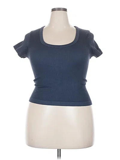Pre-owned Old Navy Short Sleeve Turtleneck In Blue