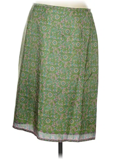 Pre-owned Old Navy Silk Skirt In Green