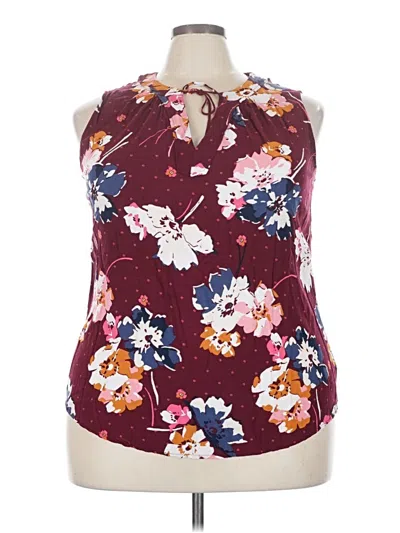 Pre-owned Old Navy Sleeveless Blouse In Burgundy