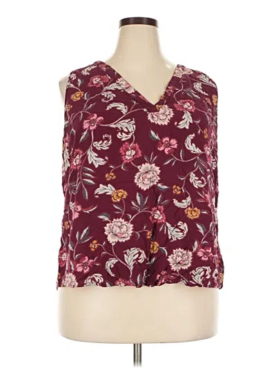 Pre-owned Old Navy Sleeveless Blouse In Burgundy