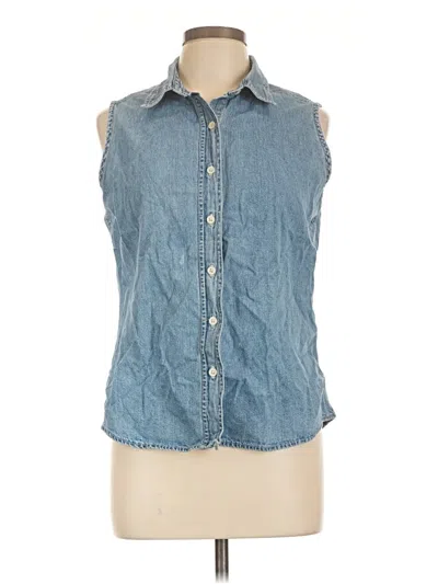 Pre-owned Old Navy Sleeveless Button Down Shirt In Blue