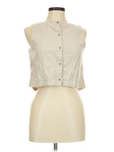 Pre-owned Old Navy Sleeveless Button Down Shirt In Ivory