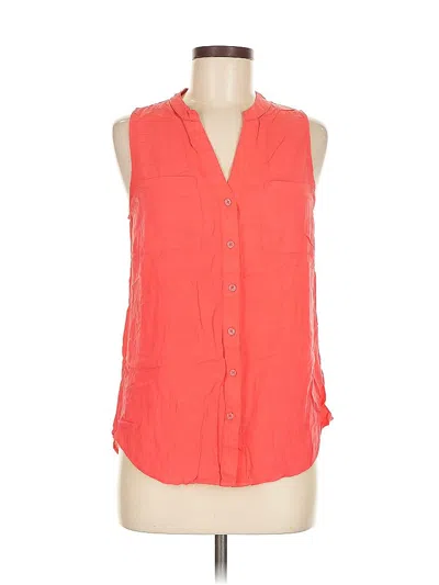 Pre-owned Old Navy Sleeveless Button Down Shirt In Orange