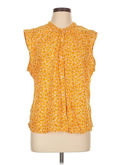 Pre-owned Old Navy Sleeveless Button Down Shirt In Orange