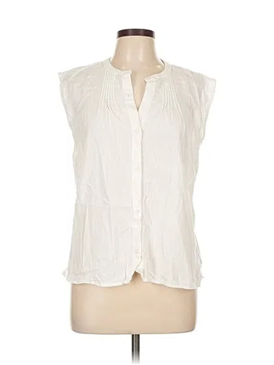 Pre-owned Old Navy Sleeveless Button Down Shirt In White