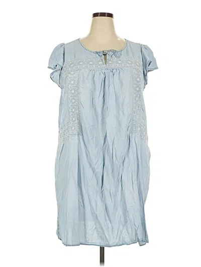 Pre-owned Old Navy Sleeveless Top Blue Ruffles Neckline Tops
