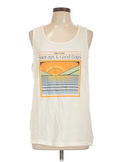 Pre-owned Old Navy Sleeveless Top Ivory Scoop Neck Tops In White