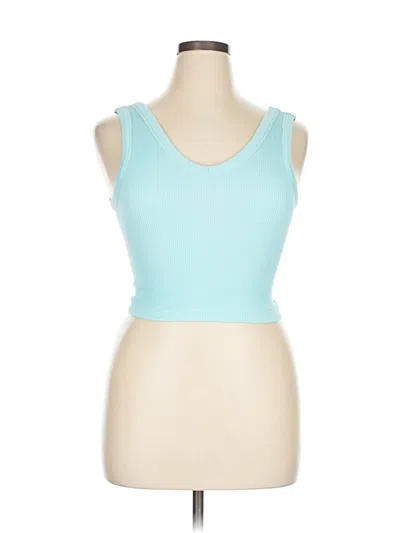 Pre-owned Old Navy Sleeveless Top Teal Sweetheart Neckline Tops In Blue