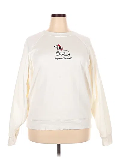 Pre-owned Old Navy Sweatshirt In White