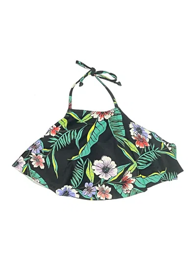Pre-owned Old Navy Swimsuit Top Black Tropical Pattern Swimwear