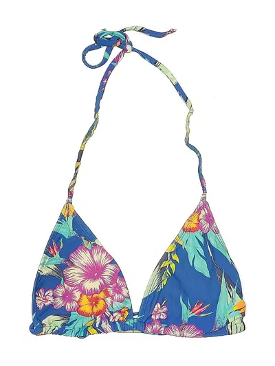 Pre-owned Old Navy Swimsuit Top Blue Floral Pattern Swimwear