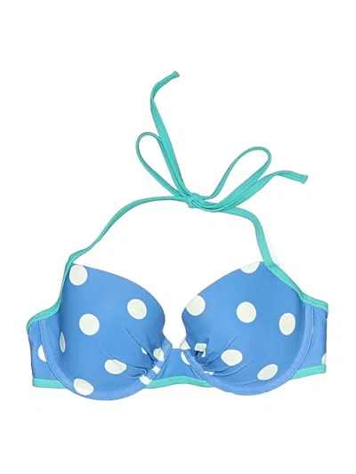Pre-owned Old Navy Swimsuit Top Blue Polka Dots Pattern Swimwear