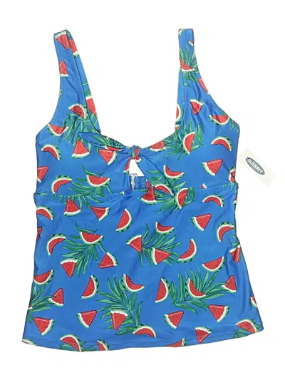Pre-owned Old Navy Swimsuit Top Blue Print Pattern Swimwear