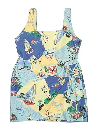 Pre-owned Old Navy Swimsuit Top Blue Print Pattern Swimwear